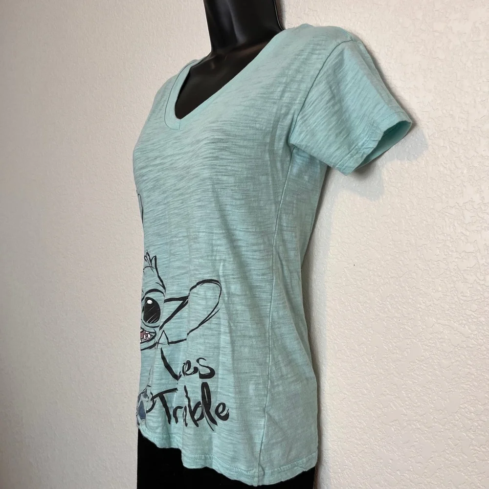 Lilo and Stitch "Loves Trouble" V Neck T Shirt - Picture 6 of 10